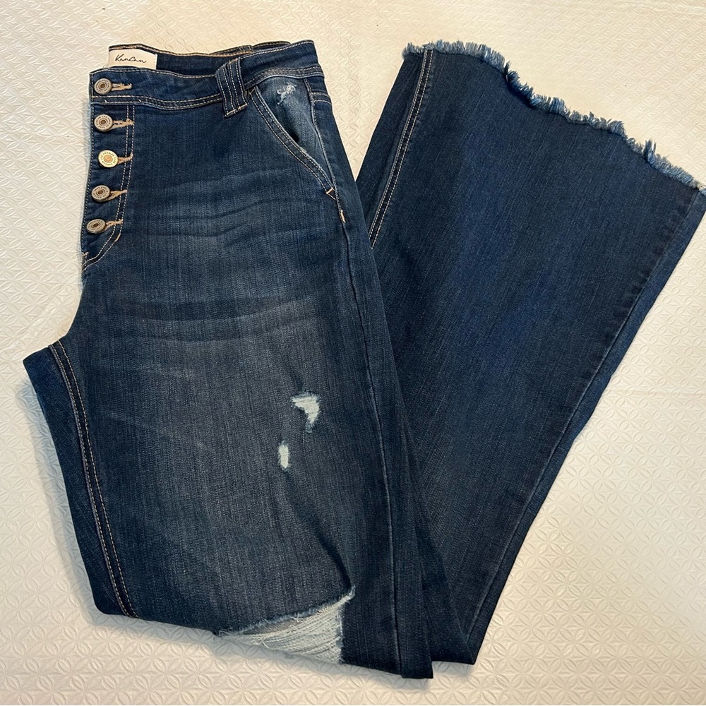 Kancan Dark Blue Flare Women's Jeans